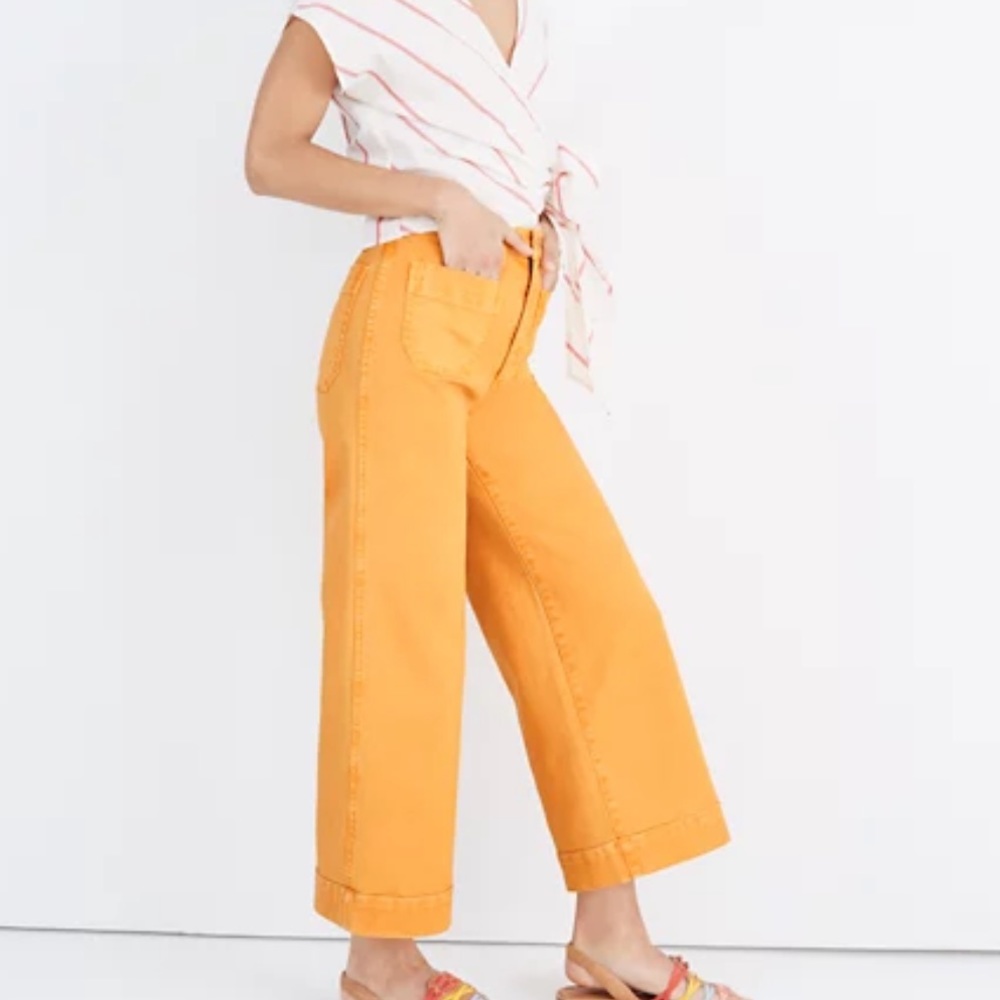 NWOT Madewell Marigold Emmett Slim Wide Leg Crop Pants